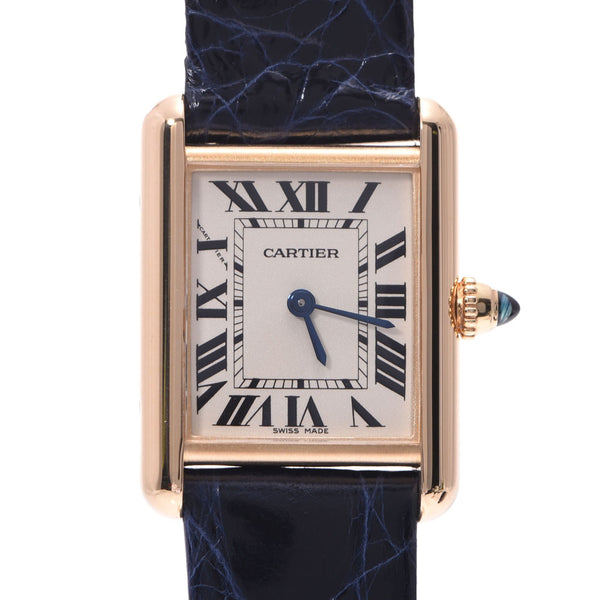 CARTIER Cartier mast tank Lady's YG/ leather watch quartz ivory system clockface B rank used silver storehouse