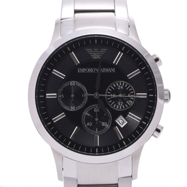 Emporio Armani Enpolioi Enpoliograph AR-2434 Men' s, AR-2434 Menze, wristwatch, black, black, A-rank, used silver storehouse.