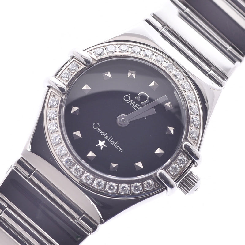 OMEGA オメガコンステレーションミニダイヤベゼル 1465.51 Lady's SS watch quartz lindera board A rank used silver storehouse