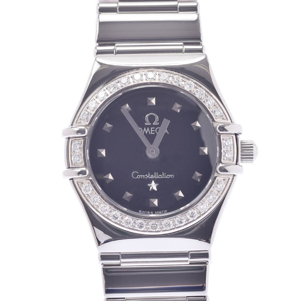 OMEGA オメガコンステレーションミニダイヤベゼル 1465.51 Lady's SS watch quartz lindera board A rank used silver storehouse