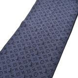 LOUIS VUITTON Louis Vuitton Echarp Monogram Classic Blue Marine M78525 Unisex 100% Wool Muffler AB Rank Used Ginzo