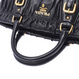 PRADA Prada 2WAY Bag Black BN1407 Ladies Ramskin Handbag A Rank used silverware