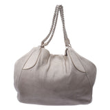 PRADA Prada: Gray gradient, gradient, gradation, leaser type, shoulder bag, shoulder bag, B, rank used silver storehouse.