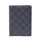LOUIS VUITTON ルイヴィトンダミエグラフィットポルトフォイユレギュラー black N61226 men folio wallet A rank used silver storehouse