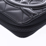 CHANEL Shanel Kanbon Round-fasner long wallet, black, black, and enamel, wallet, wallet, AB rank, used silver razor.