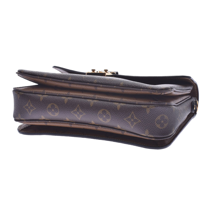 LOUIS VUITTON路易威登Monogram Reverse Pochette Metis MM 2WAY包驼色/黑色M44876女士手提包A Rank Used Ginzo