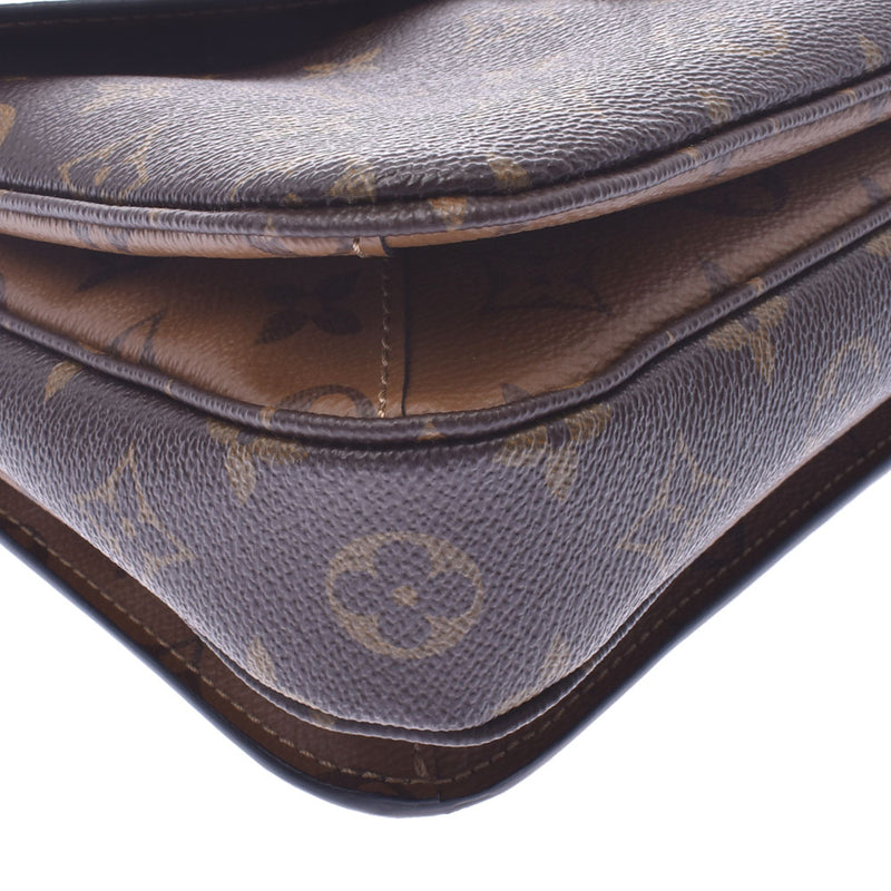 LOUIS VUITTON路易威登Monogram Reverse Pochette Metis MM 2WAY包驼色/黑色M44876女士手提包A Rank Used Ginzo