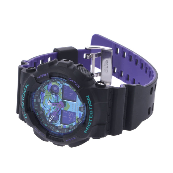 CASIO Casio G-SHOCK Black/Purple GA-100BL Men's Resin Watch Quartz Digital Dial A Rank Used Ginzo