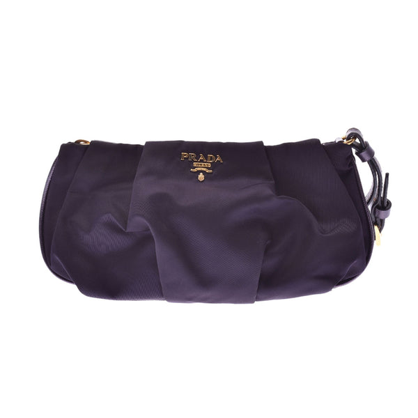 PRADA Prada purplegold购买女装尼龙/皮革袋B级二手银器