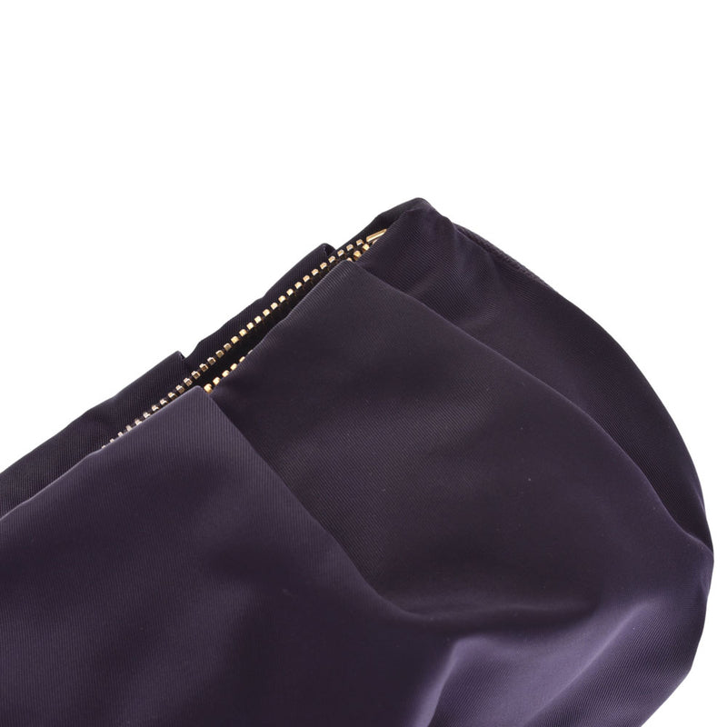 PRADA Prada Purple Gold Hardware Ladies Nylon/Leather Pouch B Rank Used Ginzo