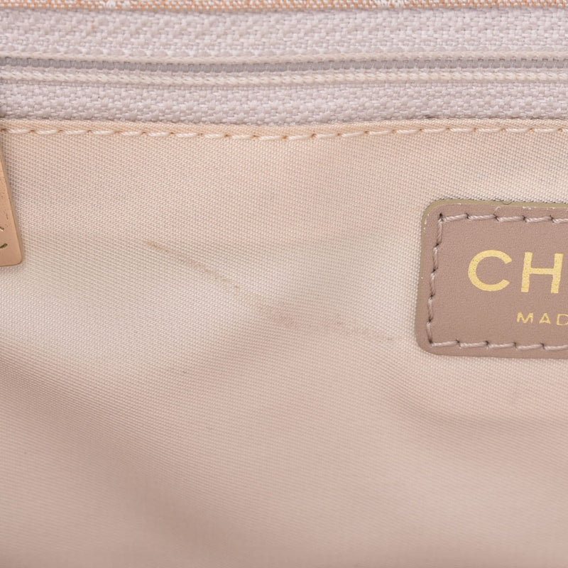 CHANEL New Travel Line Beige Ladies Nylon/Leather Handbag B Rank Used Ginzo
