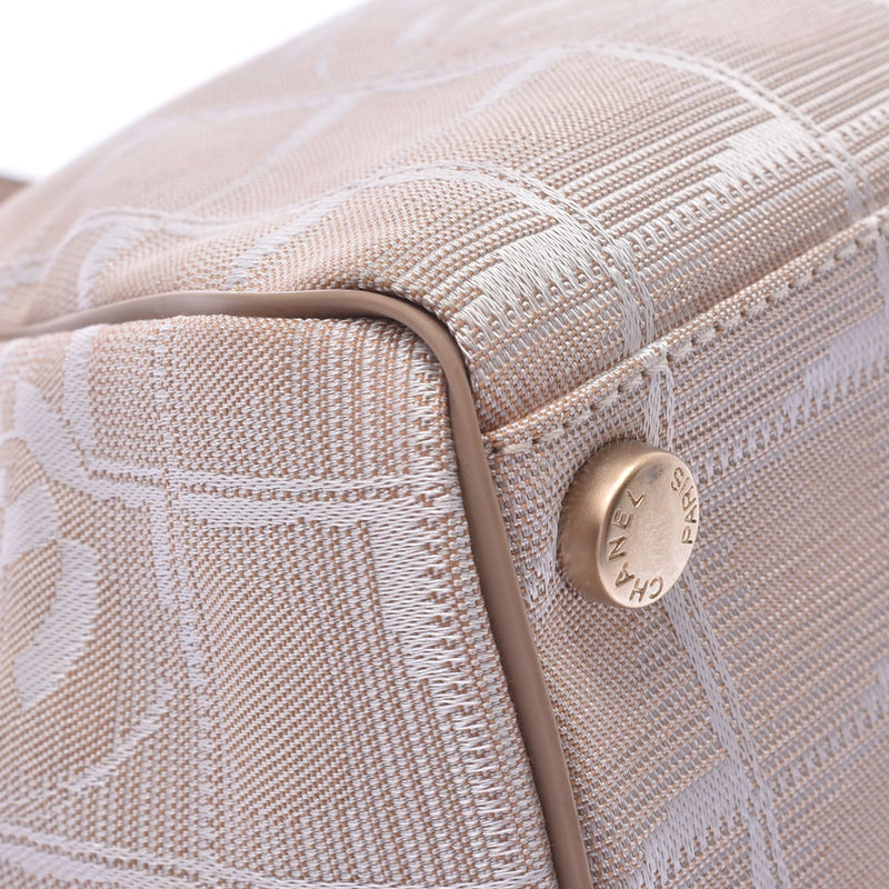 CHANEL New Travel Line Beige Ladies Nylon/Leather Handbag B Rank Used Ginzo