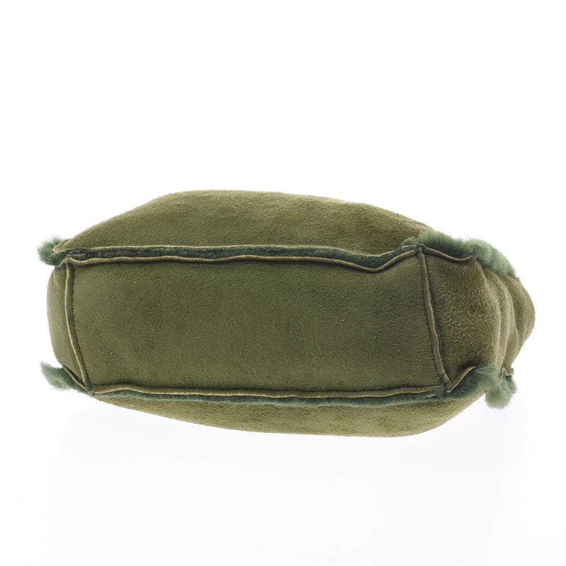 CHANEL Chanel green unisex mouton handbag B rank used silver storehouse