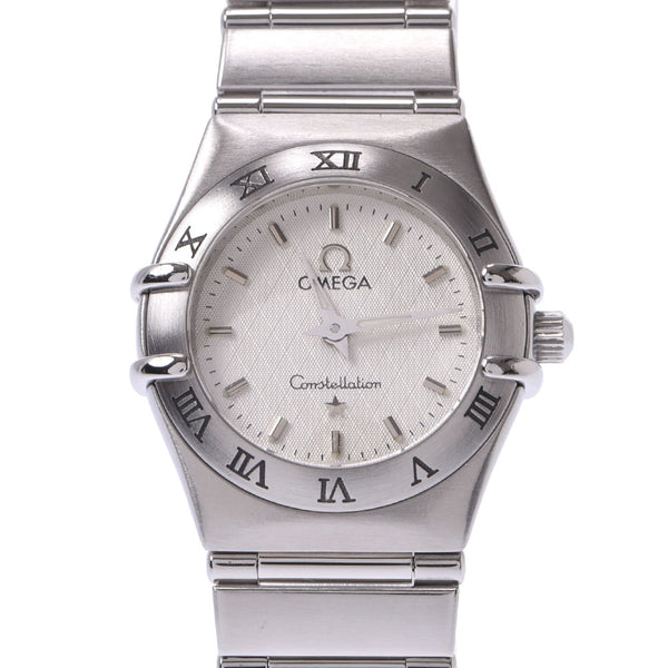 OMEGA オメガコンステレーションミニ 1562.30 Lady's SS watch quartz white clockface AB rank used silver storehouse