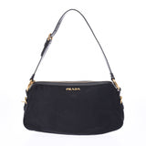 PRADA Prada One Shoulder Bag Black Gold Metal Fittings BR4320 Ladies Nylon/Leather Semi Shoulder Bag AB Rank Used Ginzo