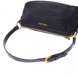 PRADA Prada One Shoulder Bag Black Gold Metal Fittings BR4320 Ladies Nylon/Leather Semi Shoulder Bag AB Rank Used Ginzo