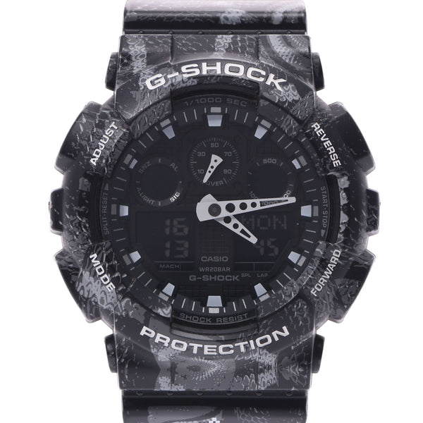 G-SHOCK 吉休克马塞洛布隆合作 GA-100MRB 男士 SS/树脂手表石英黑色表盘 A 级二手银藏