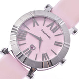 TIFFANY&Co. Tiffany atlas Z1301.11 Lady's SS/ leather watch quartz pink clockface AB rank used silver storehouse
