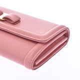 Salvatore Ferragamo フェラガモヴァラファスナー long wallet pink gold metal fittings Lady's leather long wallet A rank used silver storehouse