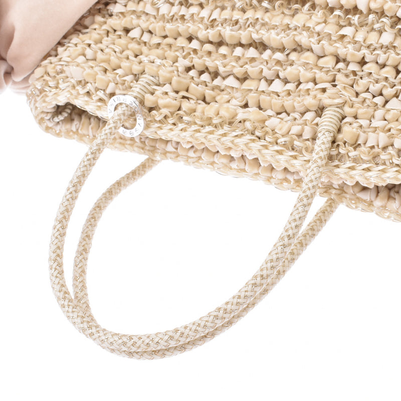 ANTEPRIMA Ribbon 3WAY Chain Bag Ivory Ladies Wire/Cotton Handbag B Rank Used Ginzo
