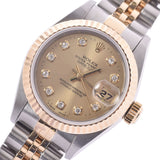 ROLEX Rolex Datejust 10P Diamond 69173G Ladies YG/SS Watch Automatic Winding Champagne Dial A Rank Used Ginzo