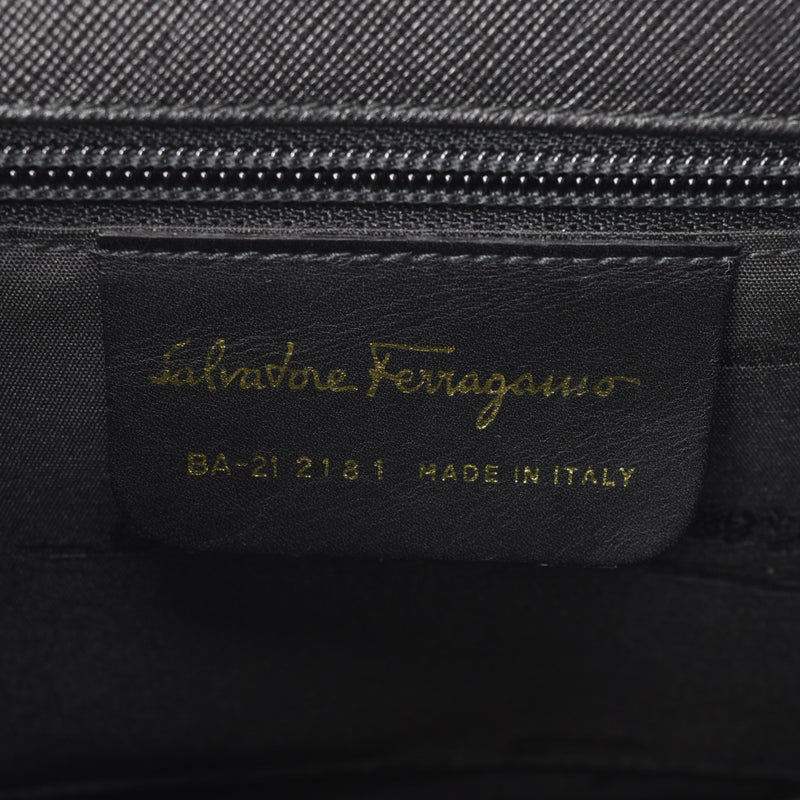 Salvatore Ferragamo, Ferragamo, black, gold, gold, leaser, type, handbag, hand bag, AB, one second-hand silver rag.