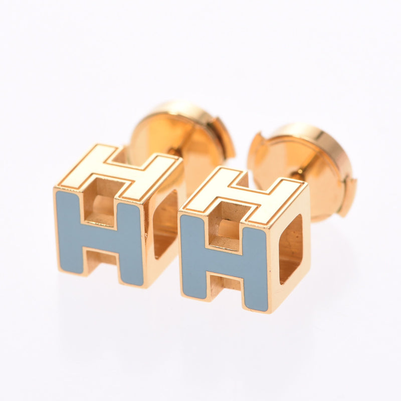 Hermes h cube Blue Gold pierce ab