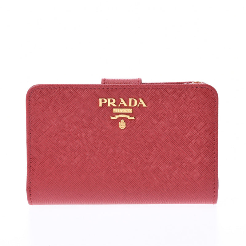 【新品】プラダ長財布 PRADA レディース カードケースあり ピンク ゴールドイタリア