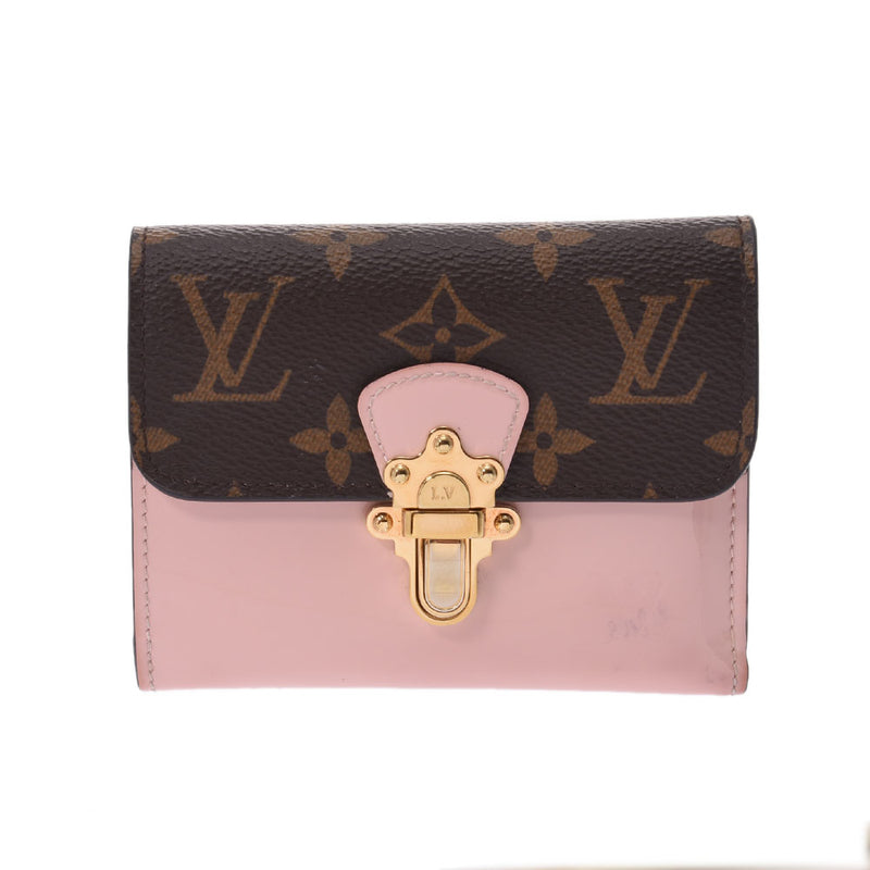 LOUIS VUITTON Louis Vuitton Monogram Portofeuil Cherrywood Compact Wallet Rose Ballerine M61911 Ladies Tri-Fold Wallet B Rank Used Ginzo