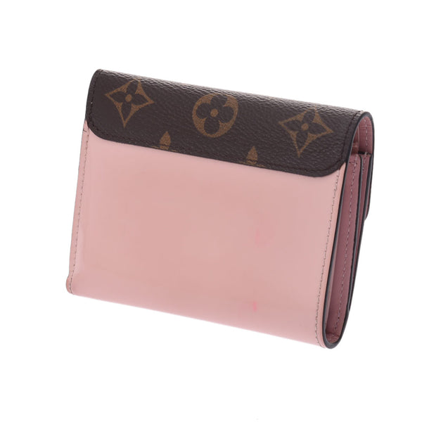 LOUIS VUITTON Monogram Portofeuil樱桃木小巧钱包Rose Ballerine M61911女士三折钱包B等级二手Ginzo