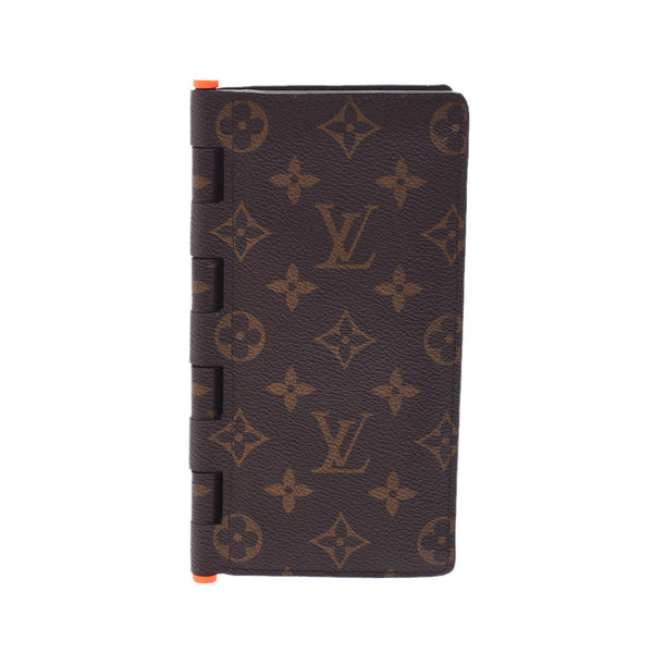 LOUIS VUITTON Monogram Portofeuil兄弟Hing棕色/橙色M67449男士长款钱包B二手Ginzo