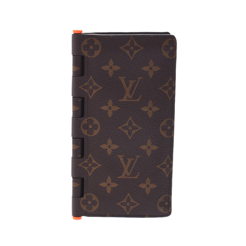 Louis Vuitton Brazza Wallet Hinge Monogram Solar Ray Orange Brown