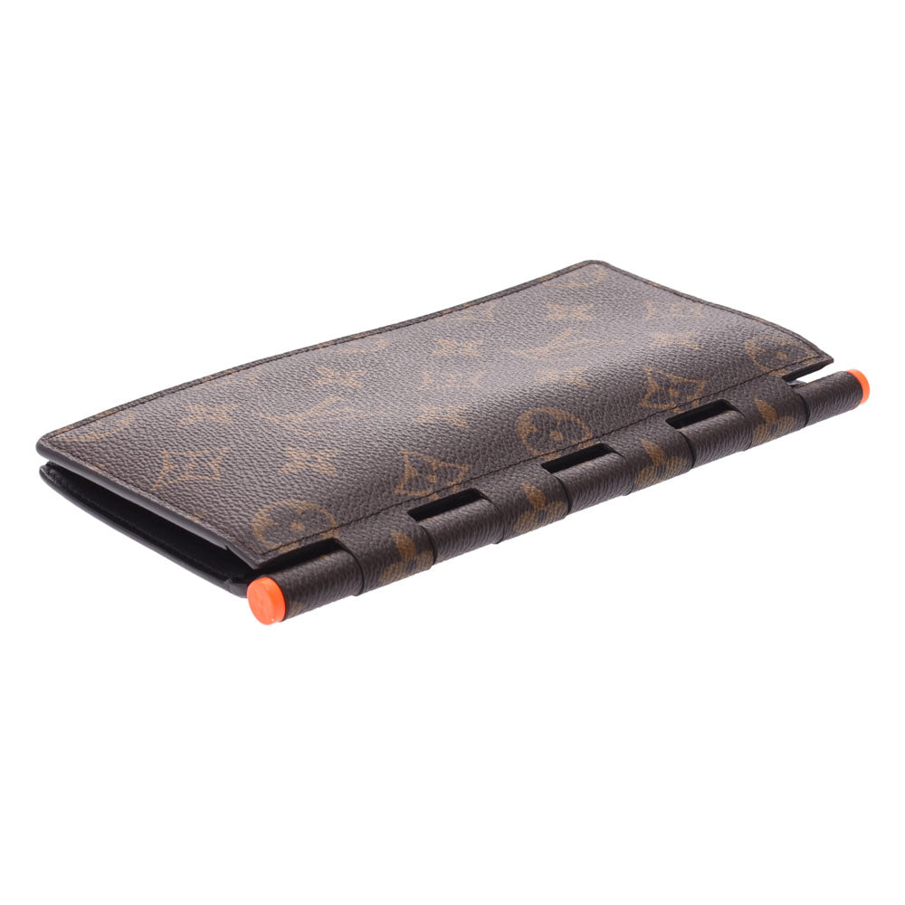 LOUIS VUITTON ルイヴィトン モノグラム ポルトフォイユ ブラザ ヒンジ ブラウン/オレンジ M67449 メンズ 長財布 Bランク 中古  銀蔵