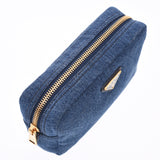 PRADA Prada blue gold metal fittings 1NA021 Unisex denim pouch AB rank used Ginzo