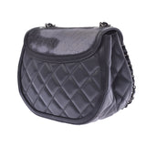 CHANEL シャネル マトラッセ チェーンショルダーバッグ ダークグレー アンティーク調シルバー金具 レディース レザー/ハラコ ショルダーバッグ Bランク 中古 銀蔵