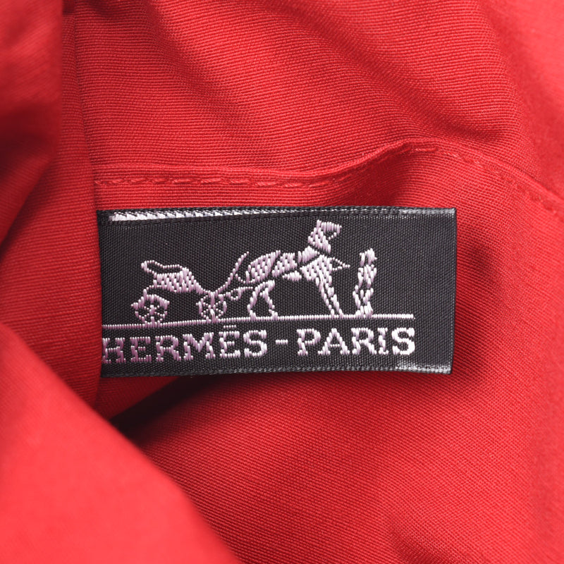 HERMES Hermes Deauville red unisex canvas porch A rank used silver storehouse