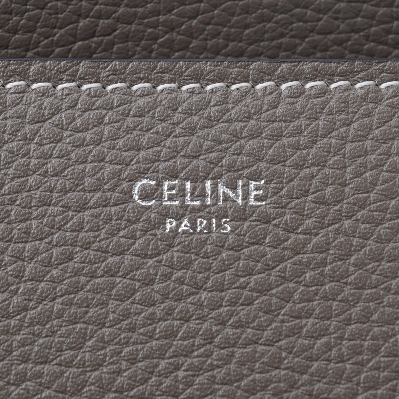 CELINE セリーヌ ラゲージ マイクロショッパー グレー レディース カーフ ハンドバッグ 新同 中古 銀蔵