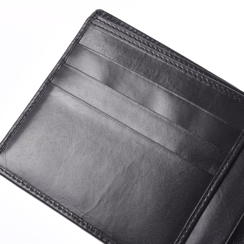 Two GUCCI Gucci fold billfold black men leather billfold AB rank used silver storehouse