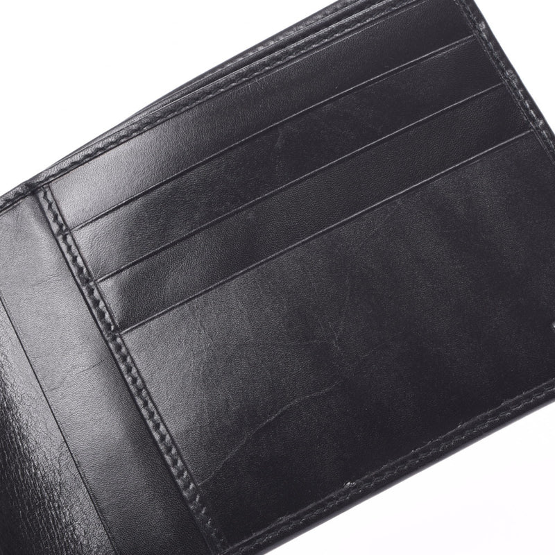 Two GUCCI Gucci fold billfold black men leather billfold AB rank used silver storehouse