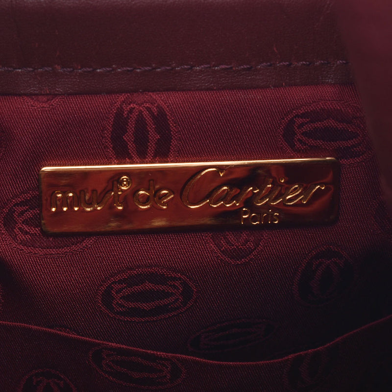 CARTIER Cartier, the Mast, the Shoulder Bordeaux Ladies, Lady Reds, the Sholder Bag B, B-Chg, used silver.