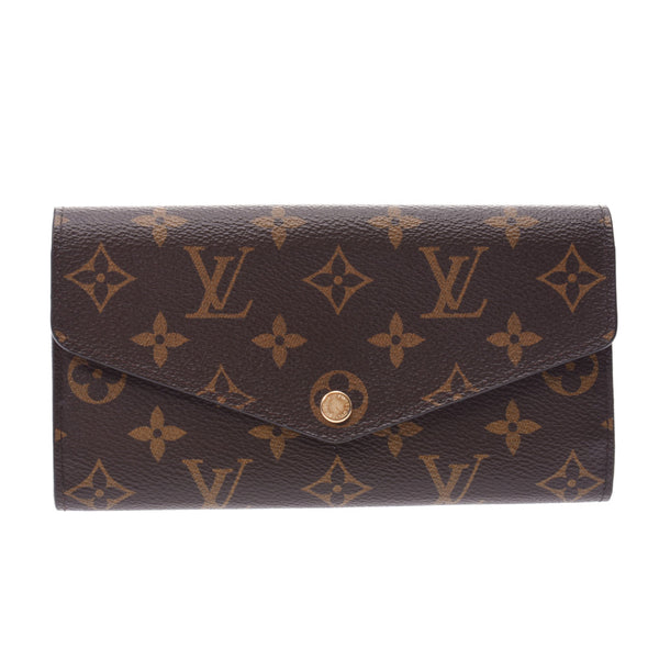 LOUIS VUITTON ルイヴィトンモノグラムポルトフォイユサラコクリコ M62236 unisex monogram canvas long wallet AB rank used silver storehouse