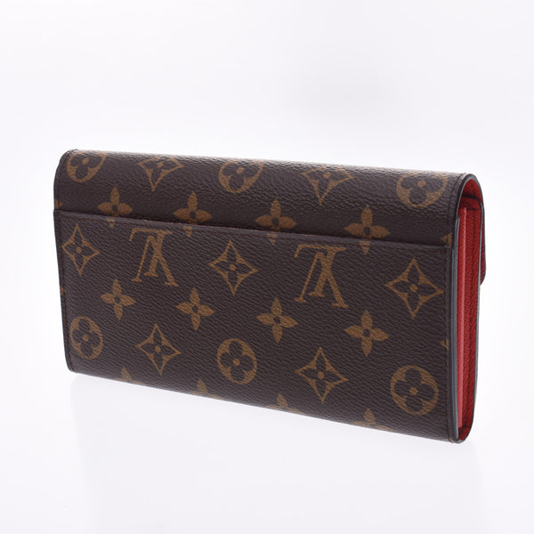 LOUIS VUITTON ルイヴィトンモノグラムポルトフォイユサラコクリコ M62236 unisex monogram canvas long wallet AB rank used silver storehouse