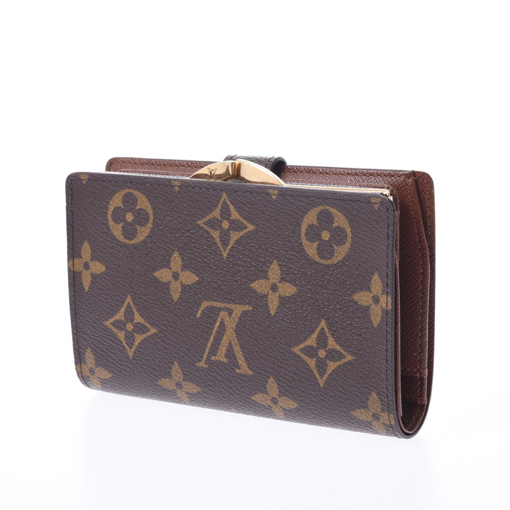 LOUIS VUITTON ルイヴィトン モノグラム ポルトフォイユ ヴィエノワ がま口タイプ ブラウン M61674 ユニセックス モノグラムキャンバス  二つ折り財布 Bランク 中古 - 新作送料無料