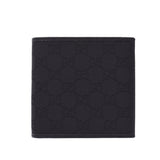 GUCCI Gucci Pattern Compact Wallet Outlet Black 150413 Men's Nylon/Leather Folded Wallet Shin-Do Used Ginzo