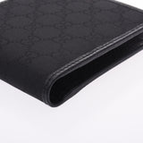 GUCCI Gucci Pattern Compact Wallet Outlet Black 150413 Men's Nylon/Leather Folded Wallet Shin-Do Used Ginzo