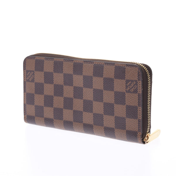 LOUIS VUITTON ルイヴィトン ダミエ ジッピーウォレット ブラウン N41661 ユニセックス ダミエキャンバス 長財布 Bランク 中古 銀蔵