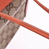 Gucci canvas drawstring shoulder bag beige / orange 381597 Womens GG canvas leather shoulder bag a