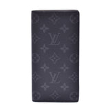 LOUIS VUITTON Louis Vuitton Monogram Eclipse Portofoile Braza Black/Grey M61697 Men's Long Wallet Shinto Used Ginzo