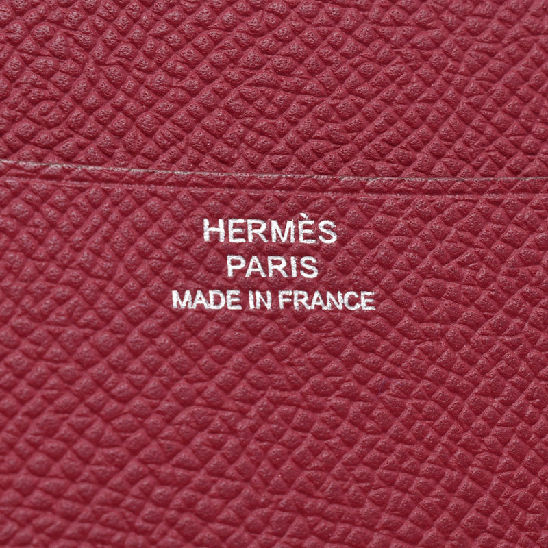 HERMES agenda GM bi-color rose Tyrian/Tosca silver bracket □O engraved(circa 2011) unisex Vo Epson Notebook Cover B rank used silver