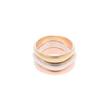 [Summer Selection Recommended] Cartier Cartier Love Milling Three Color # 56 16 Ladies K18 YG / PG / WG Ring / Ring A-Rank Used Silgrin